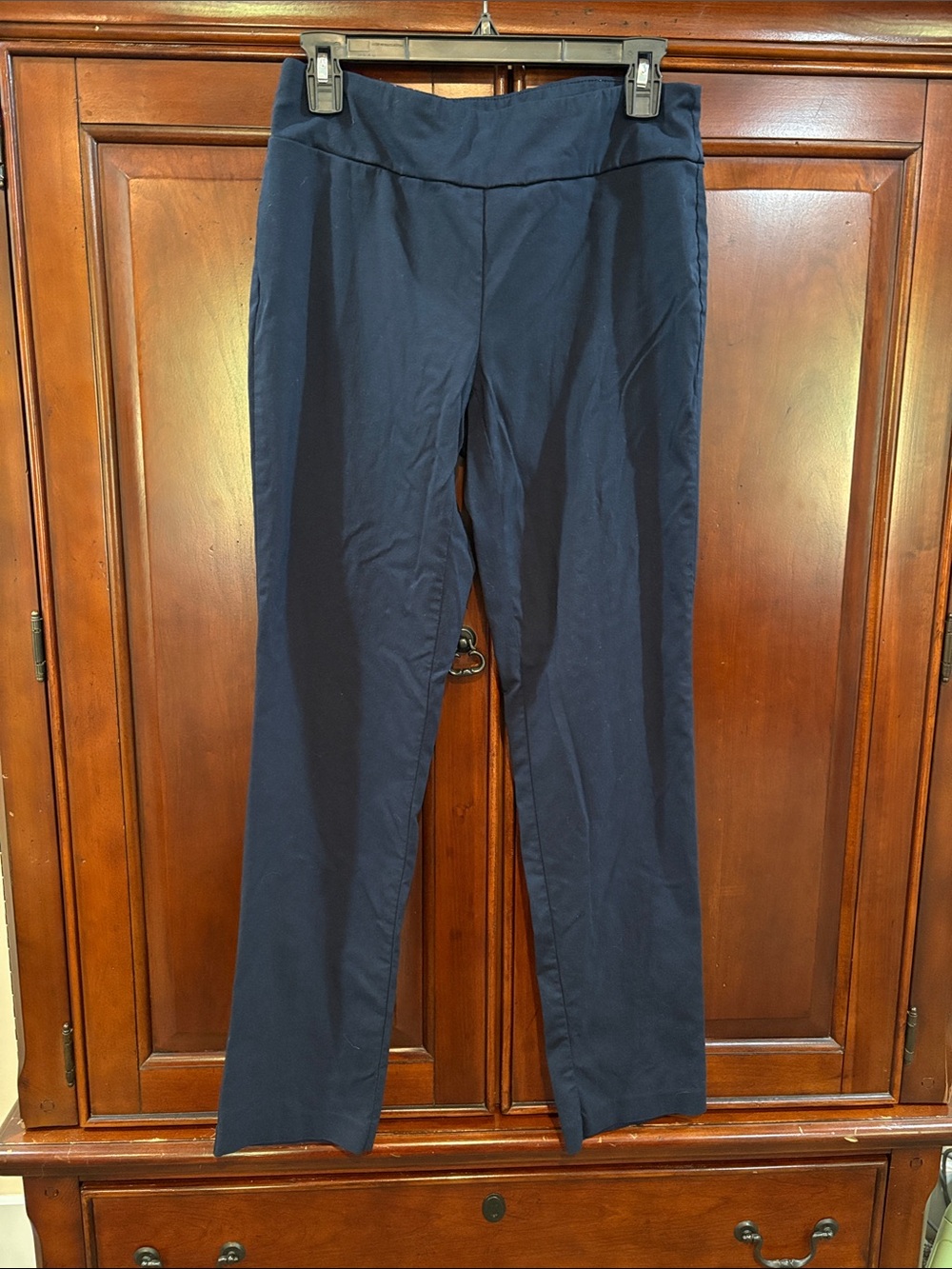 Alfani Navy Straight-Leg Stretch Pants